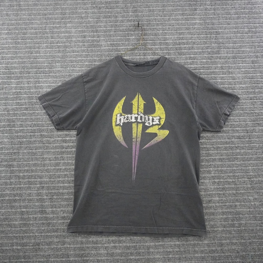 Vintage 00s WWE The Hardy Boyz T-Shirt Mens L Black Wrestling Graphic Tee